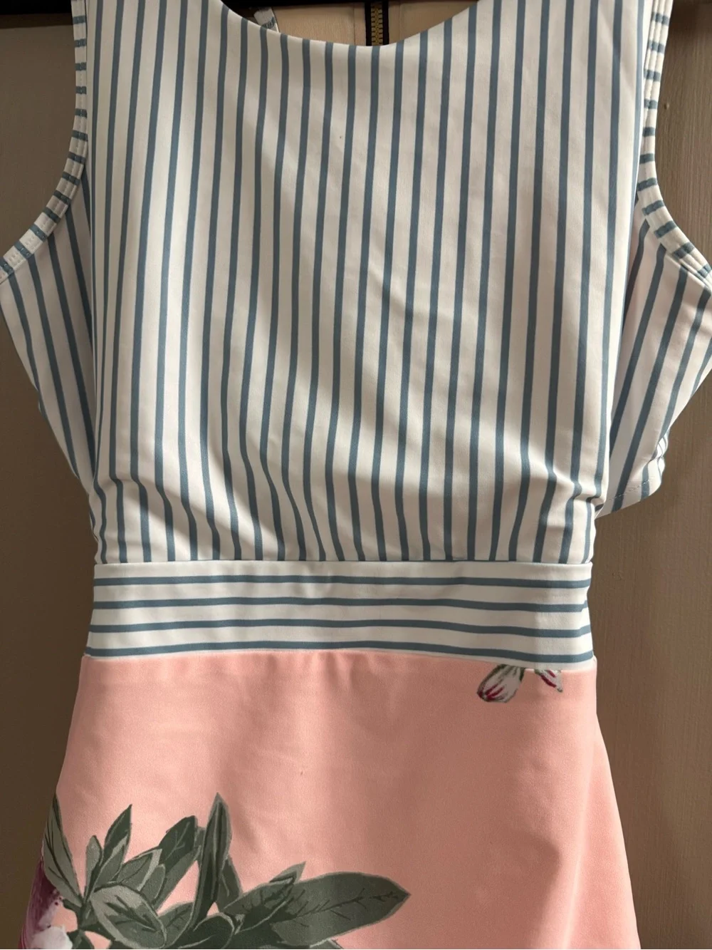 Albion Pink and White Floral-Lined Swimwear Piece